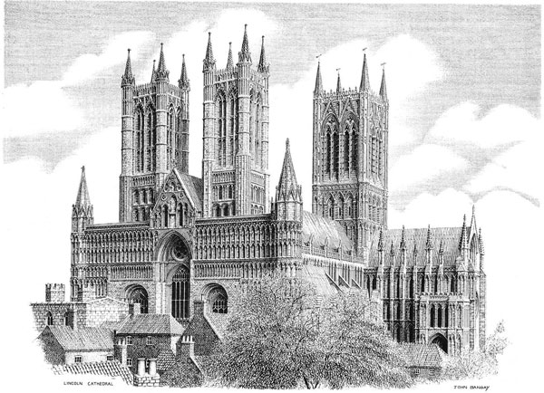 Lincoln Cathedral the south west, Lincolnshire Image